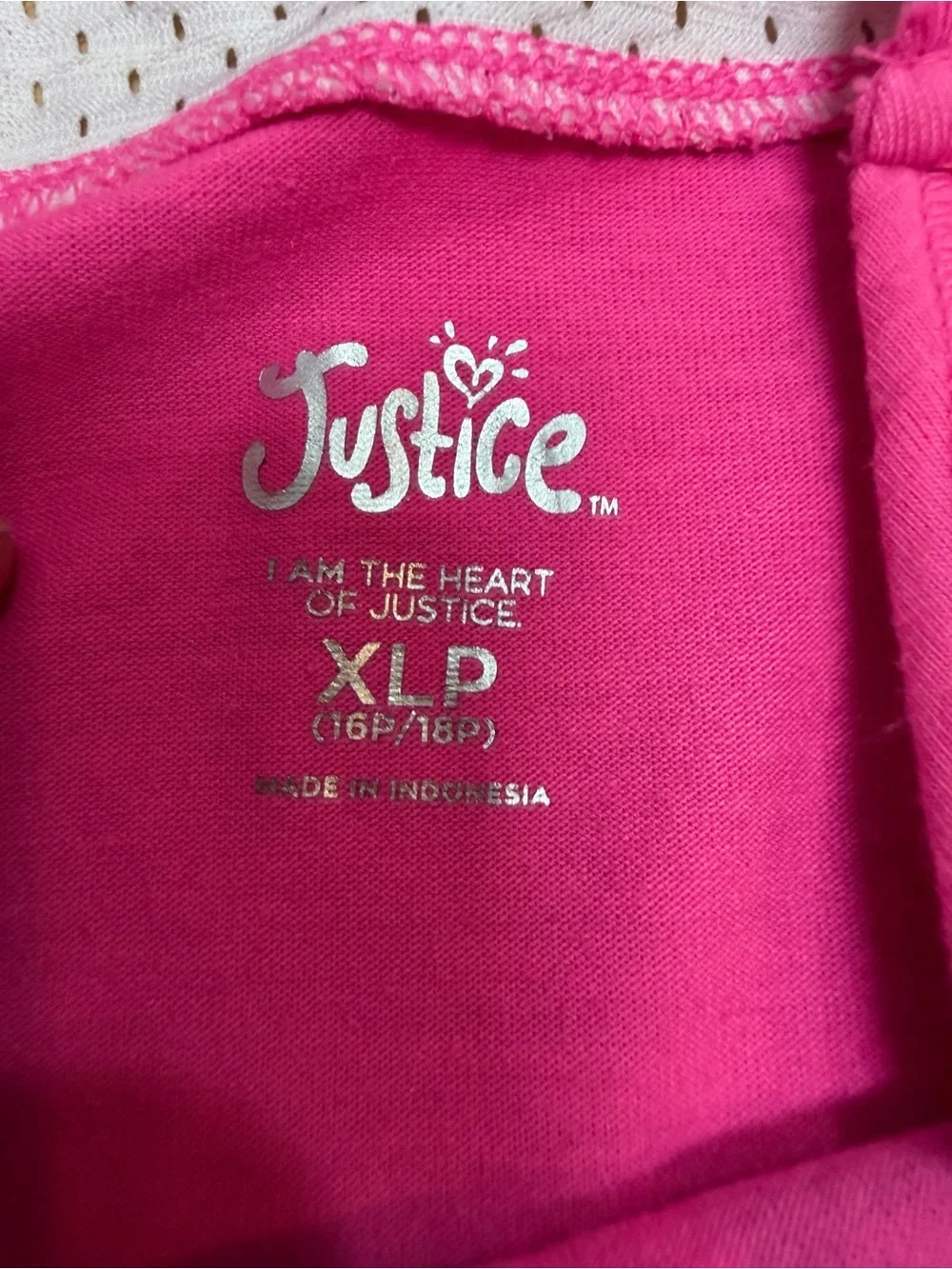 Justice Sport Girls XL Plus 16P/18P Pink Racerback Tank Own Your Greatness